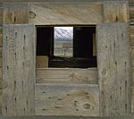 old barn window as frame